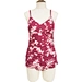 Burgundy Floral Wrap Front Ruched Tankini Two Piece Swim Set